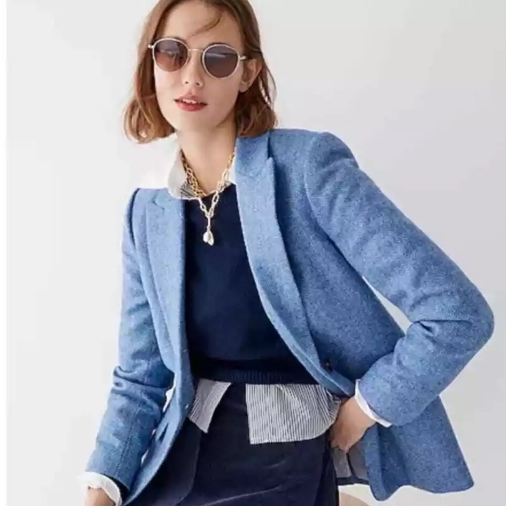 J Crew Wool Herringbone Somerset Blazer Size 8
